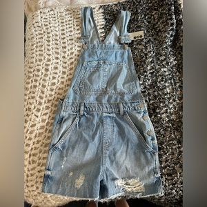 topshop distressed overall cutoffs